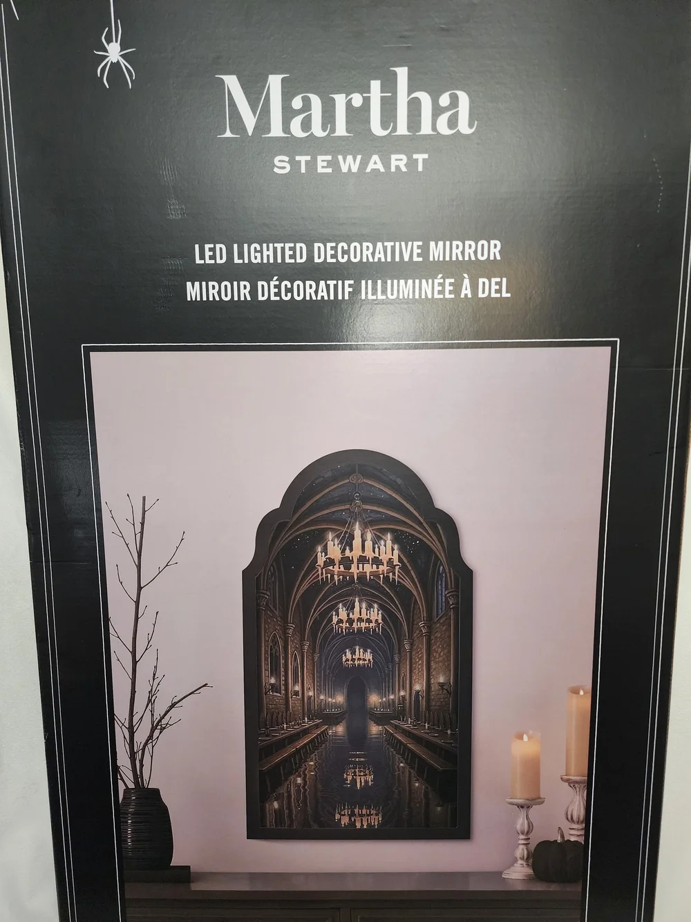 MARTHA STEWART LED LIGHTED MIRROR Cathedral Candlelit Hall Wall Art -